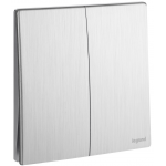 Legrand Mallia Senses 2810 02 MB 雙位單控開關掣 (拉絲鋁) (金屬面)